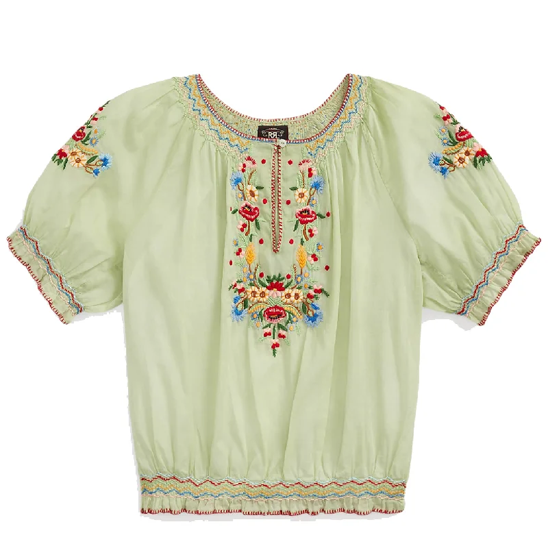 RRL by Ralph Lauren Womens Daniela S/S Blouse Multi Silky Tunic Blouse