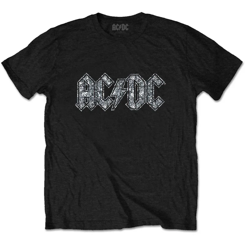 AC/DC Kids Embellished T-Shirt: Logo (Diamante) Asymmetrical Pockets Print