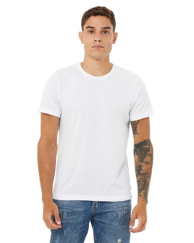 Bella+Canvas Mens Poly-Cotton Short Sleeve T-Shirt | White Casual Formal Business