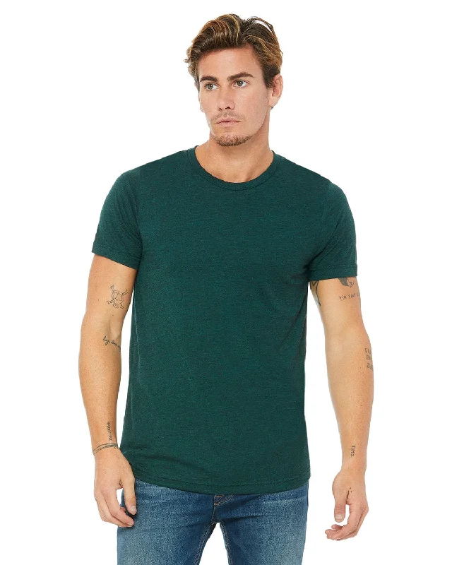 Bella+Canvas Triblend T-Shirt | Emerald Triblend Zippered Front Buttoned Front Snap Front