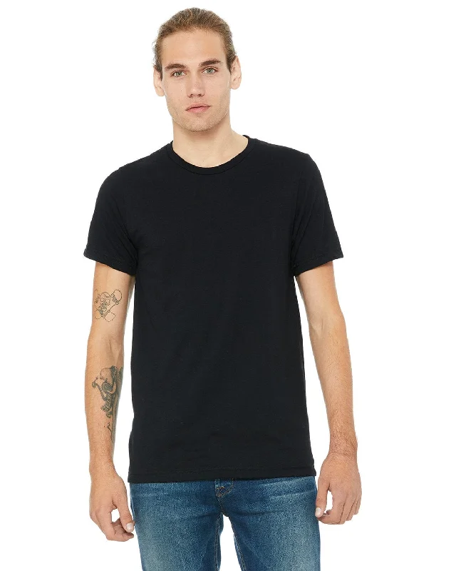 Bella+Canvas Unisex Made in the USA Short Sleeve T-Shirt | Black Fleece Nylon Spandex