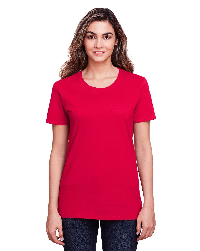 Fruit of the Loom Ladies ICONIC T-Shirt | True Red Fleece Fabric Down Fabric Feather Fabric