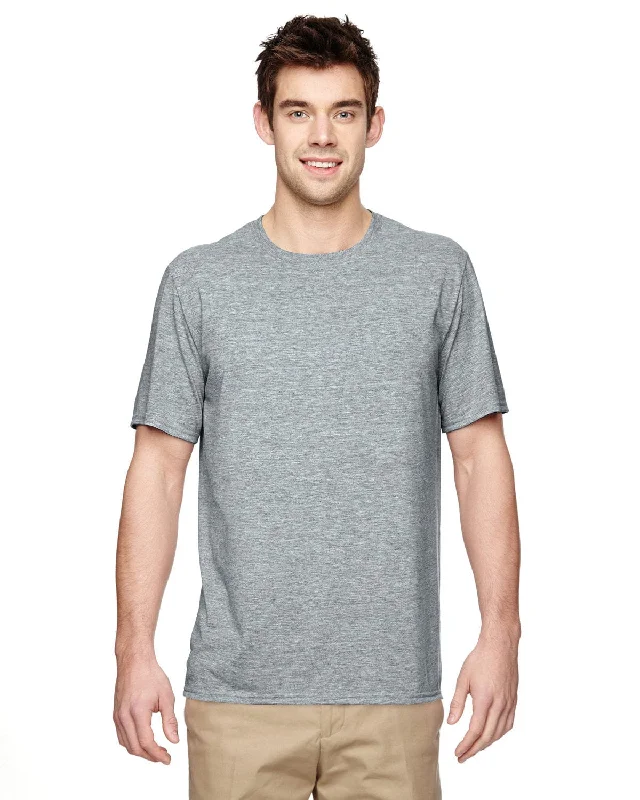 Gildan 4.5 oz. Performance T-Shirt | Sport Grey Ribbed Striped Patterned