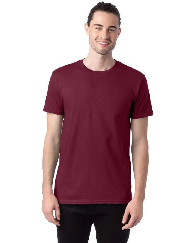 Hanes Combed Cotton T-Shirt | Maroon Zippered Front Buttoned Front Snap Front