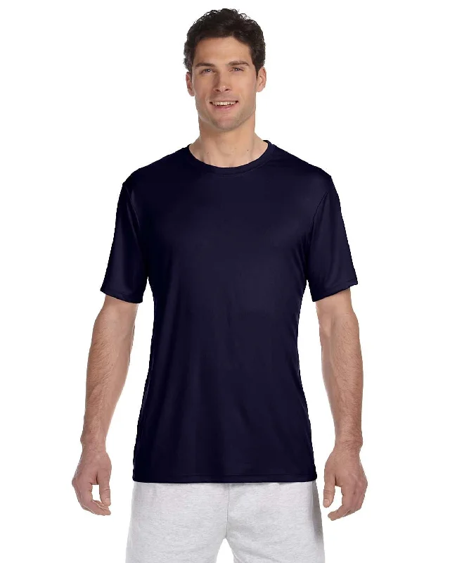 Hanes Cool Dri T-Shirt | Navy Mesh Blend Leather Blend Suede Blend