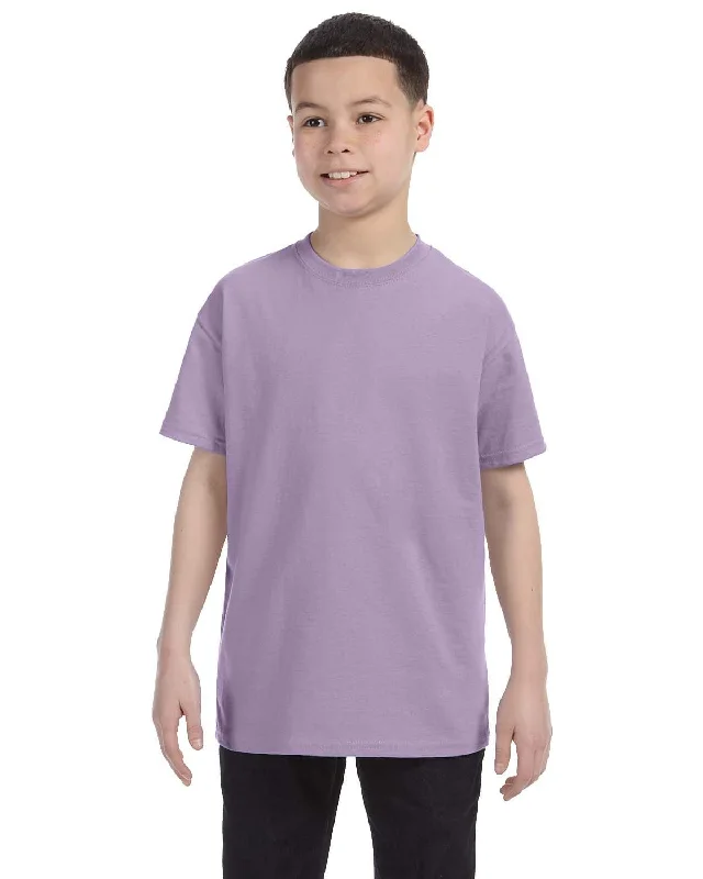 Hanes Youth Authentic-T T-Shirt | Lavender Chenille Brocade Lace