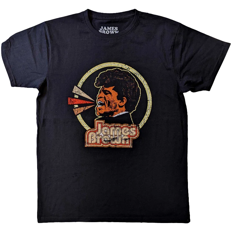 James Brown | Official Band T-Shirt | Circle & Logo Collared Crew Neck Turtle Neck