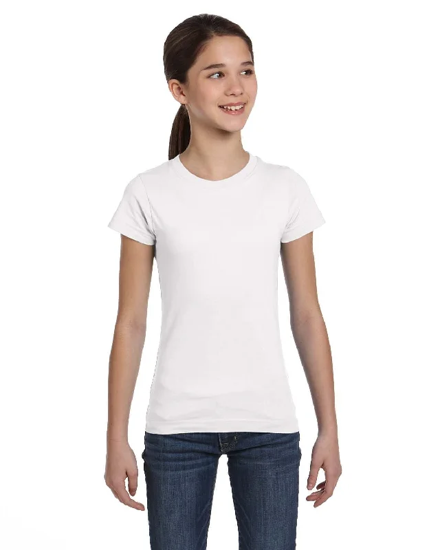 LAT Girls Fine Jersey T-Shirt | White Cashmere Blend Cotton Blend Poly Blend