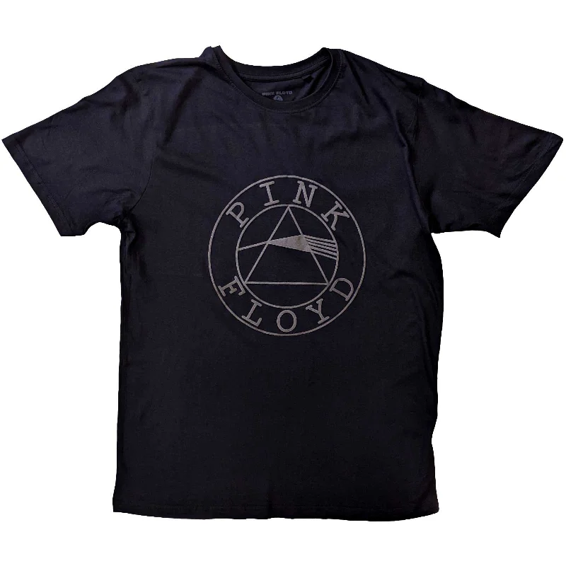 Pink Floyd Unisex Hi-Build T-Shirt: Circle Logo Knit Fabric Woven Fabric Fleece Fabric