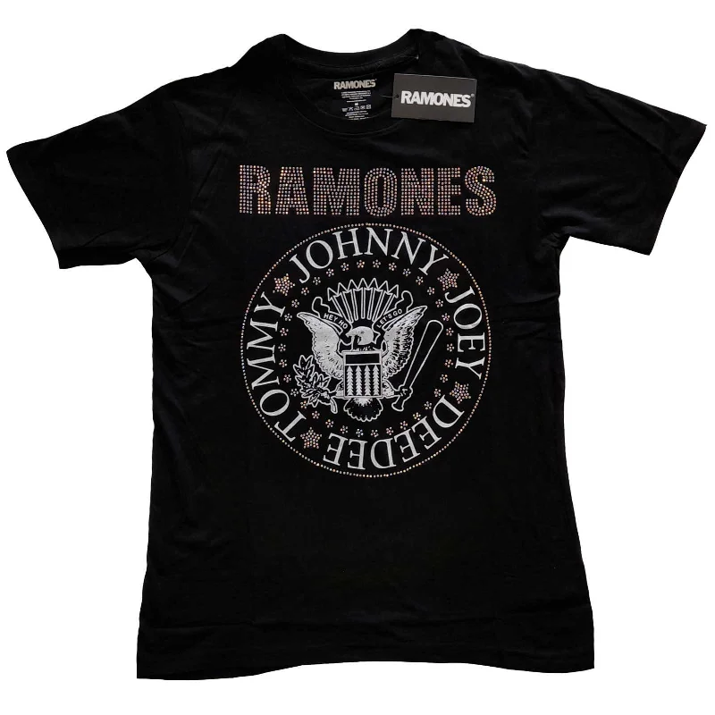 Ramones Kids Embellished T-Shirt: Presidential Seal (Diamante) Chenille Blend Fleece Blend Nylon Blend