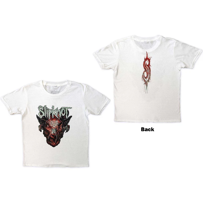 Slipknot Kids T-Shirt: Infected Goat (Back Print) Zippered Buttoned Snapped