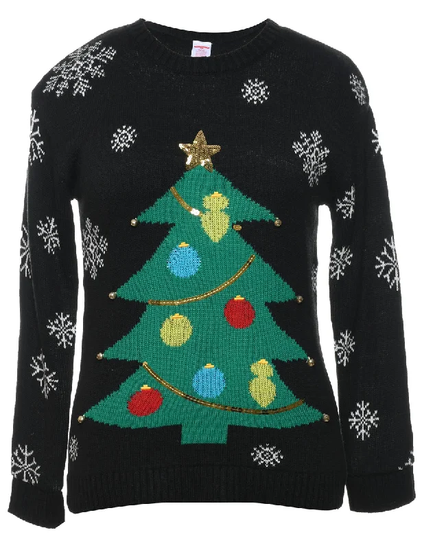 Black Christmas Jumper - S Sweater Knitwear Pullover