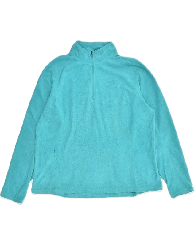 THE NORTH FACE Womens Zip Neck Fleece Jumper UK 18 XL Blue Polyester Fleece Fabric Down Fabric Feather Fabric