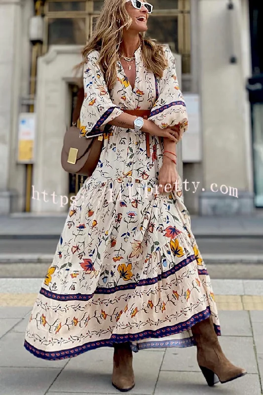 Lilipretty Izzy English Garden Boho Maxi Dress Fashionable Printed Maxi Dress