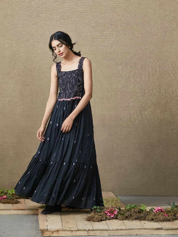 Starry Night Maxi Dress Elegant Maxi Dress with Belt