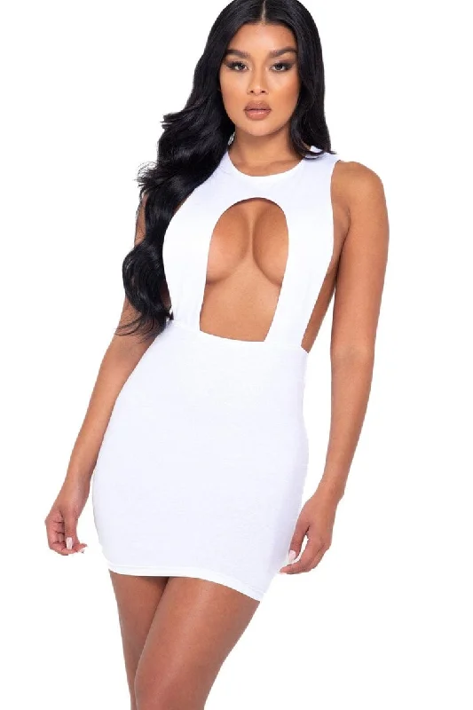 Front Center Cutout W/High Neck Mini Dress Fashionable A-Line Mini Dress