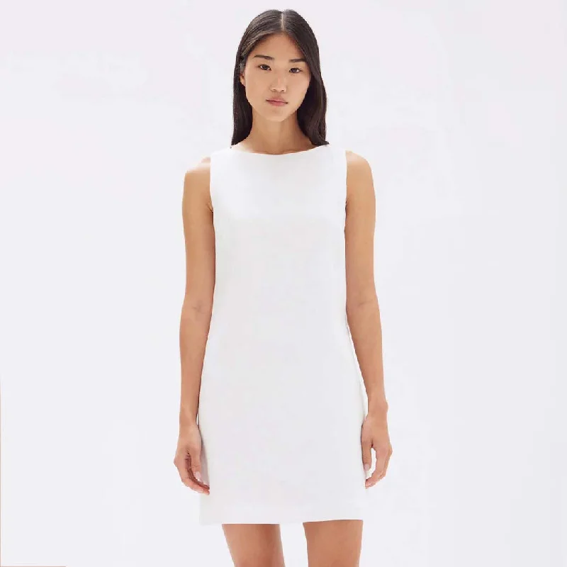 NADINE LINEN MINI DRESS | WHITE Cozy Sweater Mini Dress