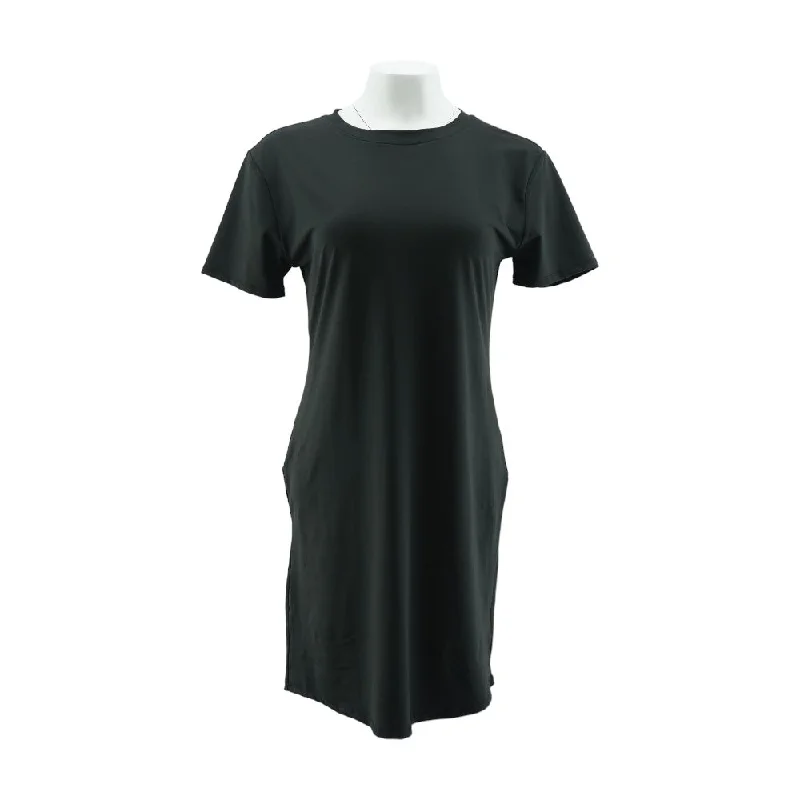 Black Solid Mini Dress Elegant Mini Dress with Pleats