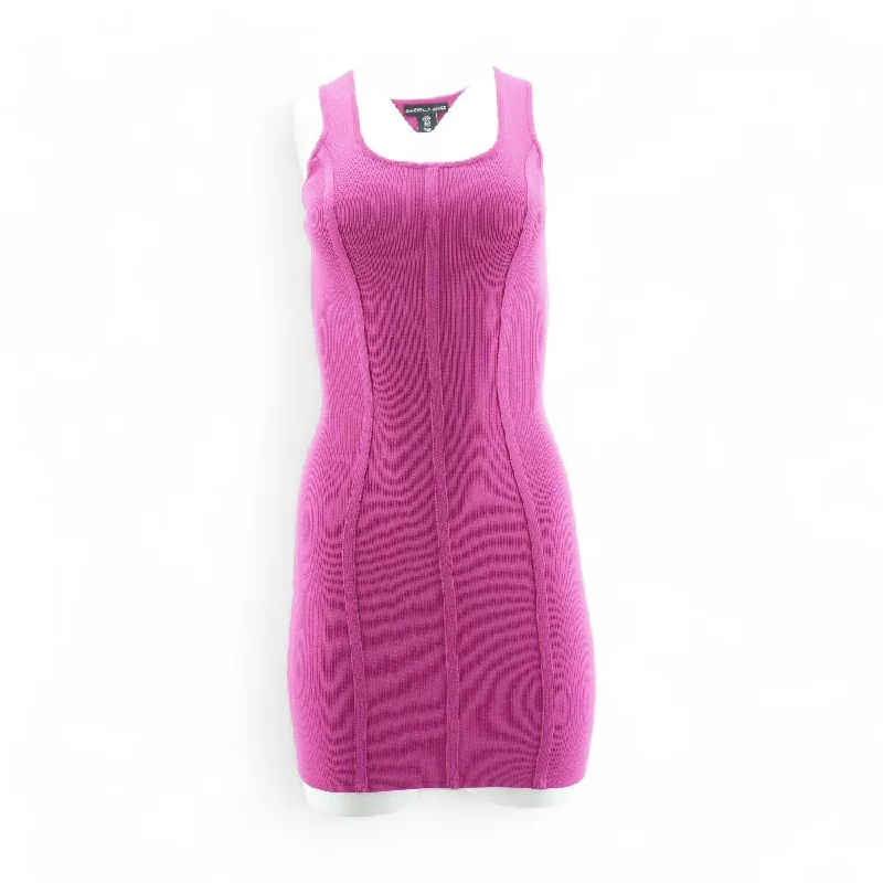 Pink Solid Mini Dress Trendy Cut-Out Mini Dress