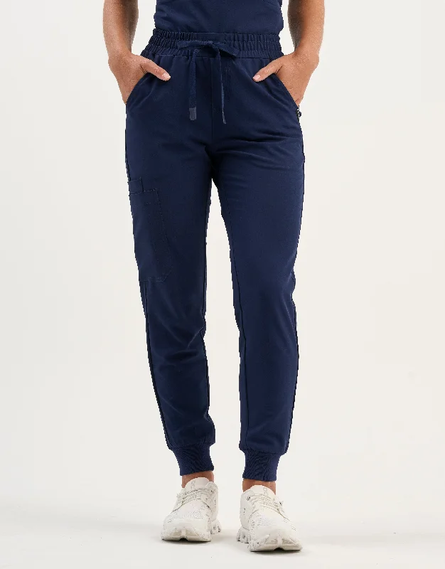 Aspire Jogger Scrub Pants - True Navy Sleek Black Pants