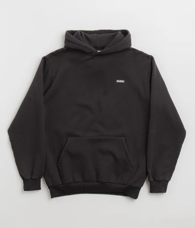 Butter Goods Basic Hoodie - Black Hoodie with Ribbed Neckline Snug Warm