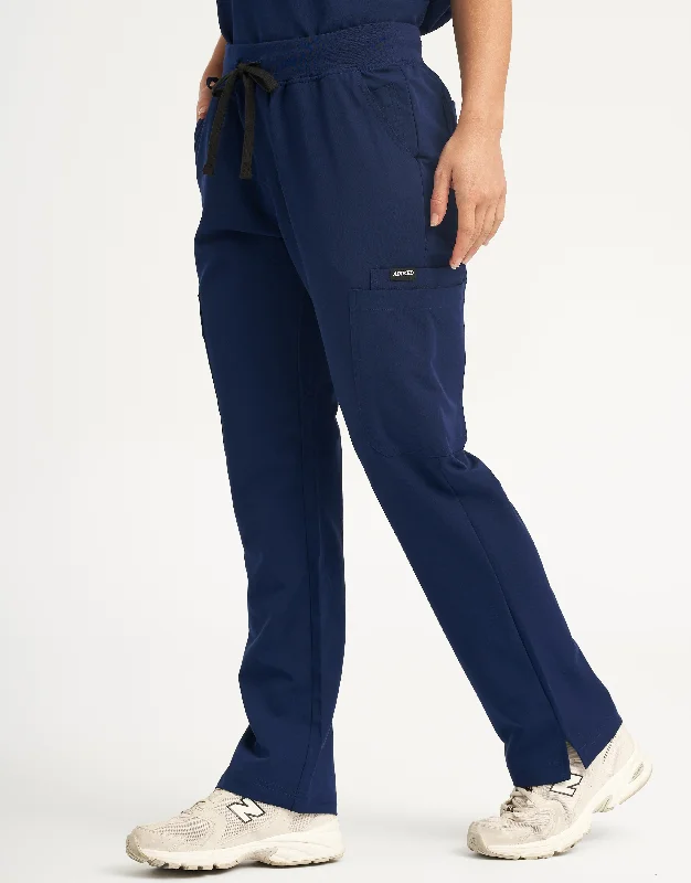 Essential Multi-Pocket Scrub Pants - True Navy High-Waist Jeans