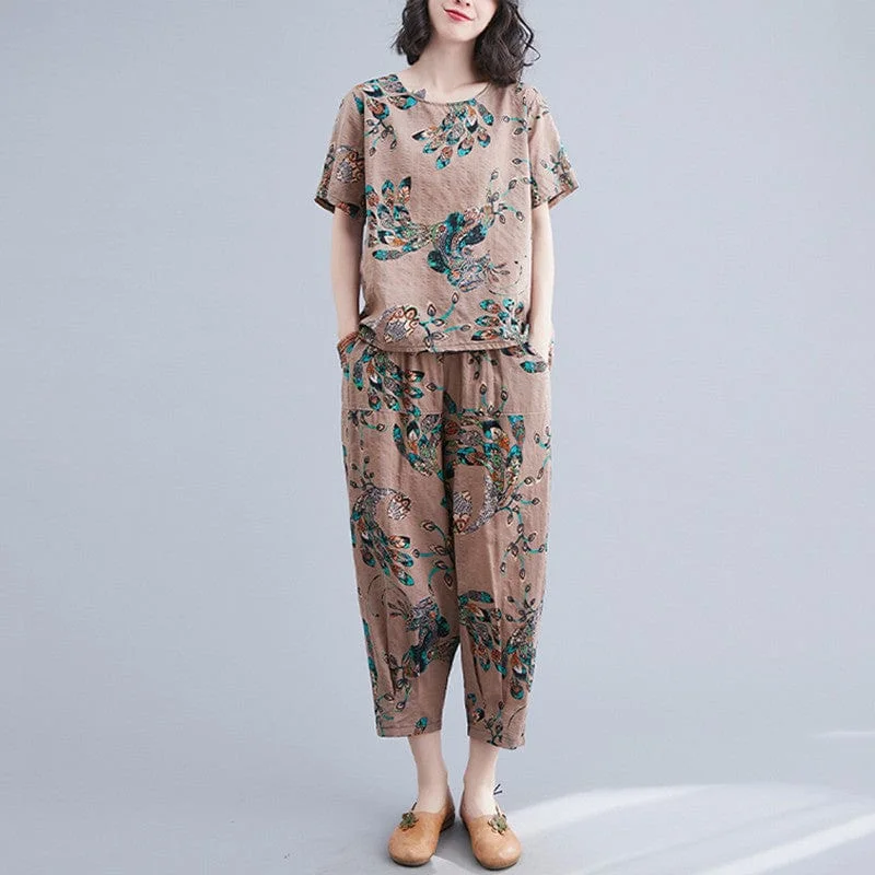 Tribal Nature 2 Piece Set Tops + Pants | OOTD Trendy Work Pants