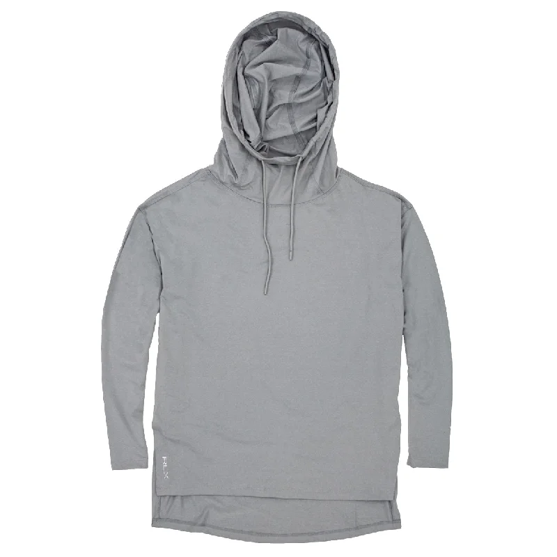 RLX Lux Carbon Light Grey Heather Womens Golf Hoodie Hoodie with Frayed Bohemian Relaxed