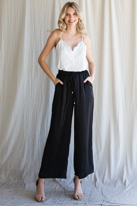 Silky Wide Leg Pant Stretch Fit Pants