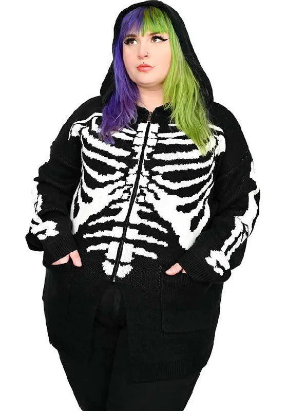 Skeleton | ZIP UP HOODIE** Hoodie with Double Zipper Versatile Adjustable