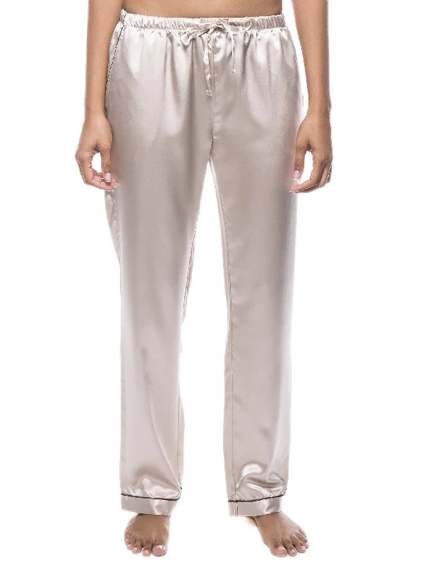 Women's Satin Lounge Pant Trendy Tapered Pants