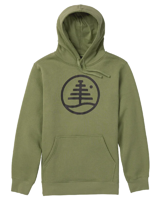 Burton Family Tree Pullover Hoodie - Forest Moss Hoodie with V-Neck Classic Versatile