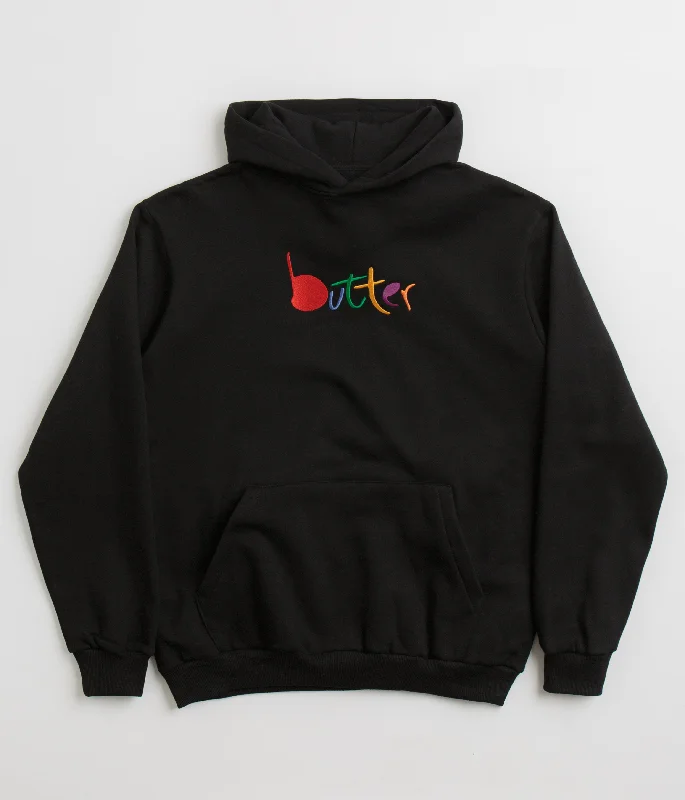 Butter Goods Art Hoodie - Black Hoodie with Full-Zip Functional Layering