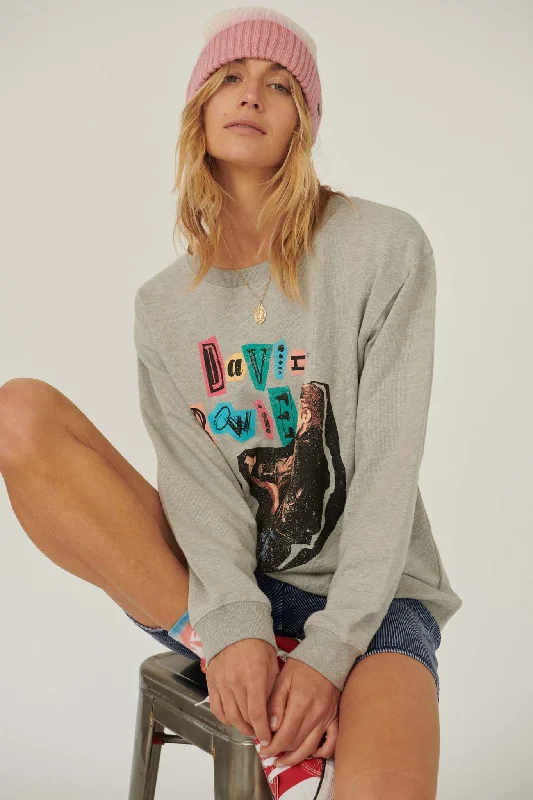 David Bowie Collage Graphic Sweatshirt Hoodie with Turtle Neck Cozy Winter