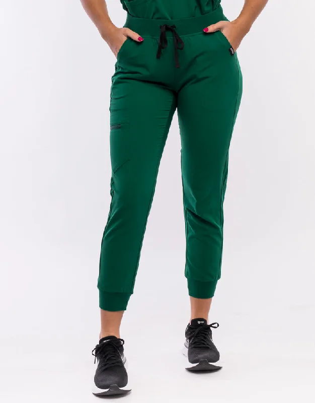 Essential Jogger Scrub Pants - Evergreen Lightweight Linen Pants