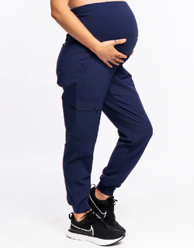 Essential Maternity Jogger Scrub Pants - True Navy Classic Cropped Pants