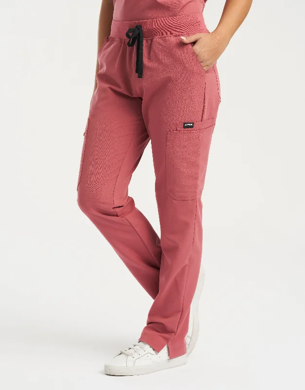 Essential Multi-Pocket Scrub Pants - Mauvewood Trendy Printed Leggings