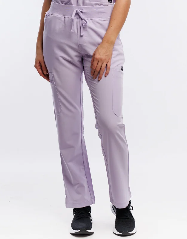 Essential Multi-Pocket Scrub Pants - Pastel Lilac Formal Linen Trousers