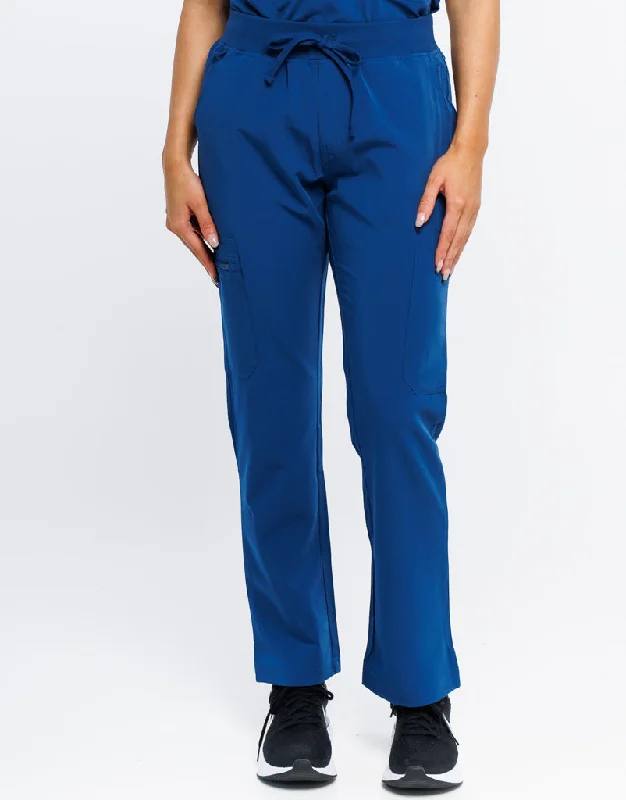 Essential Multi-Pocket Scrub Pants - Royal Blue Relaxed Lounge Trousers