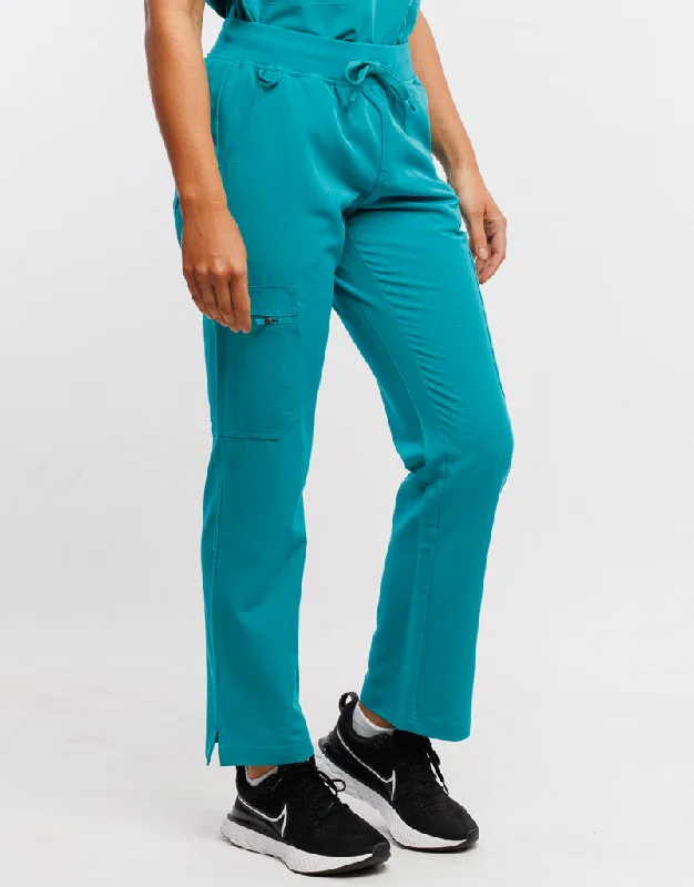 Essential Multi-Pocket Scrub Pants - Sydney Teal Modern Skinny Pants