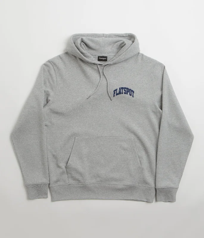 Flatspot Collegiate Hoodie - Heather Grey Hoodie with Hem Lace Feminine Delicate