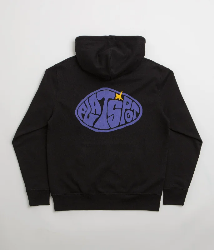 Flatspot Hole Hoodie - Black Zip Hoodie Drawstring Kangaroo Pocket