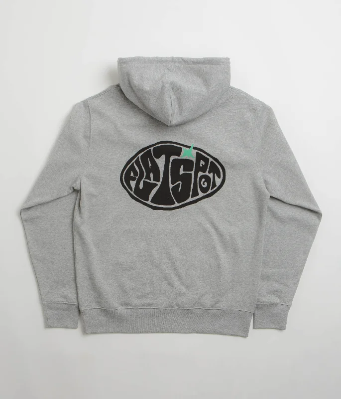 Flatspot Hole Hoodie - Heather Grey Hoodie with Half-Zip Sporty Casual