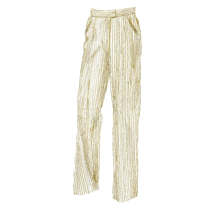 Florentine Seersucker Pants Relaxed Linen Pants