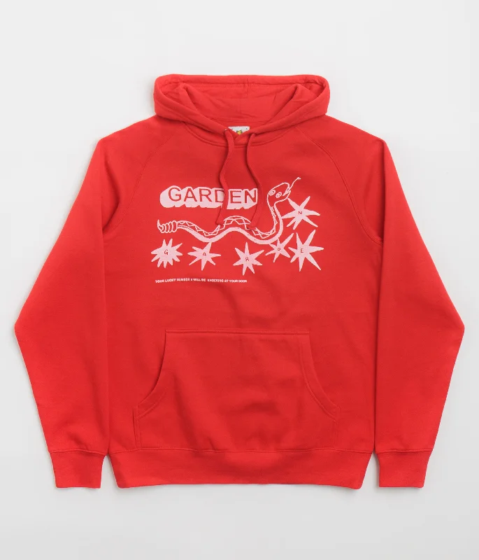 Garden SN4KES Hoodie - Red Hoodie with High Neck Warm Protective