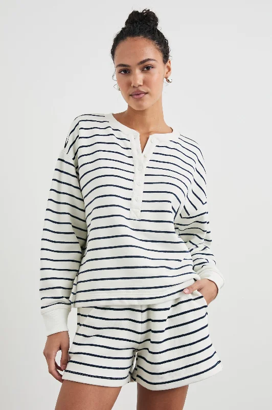 JOAN SWEATSHIRT - SAILOR STRIPE NAVY Hoodie Dress Longline Feminine