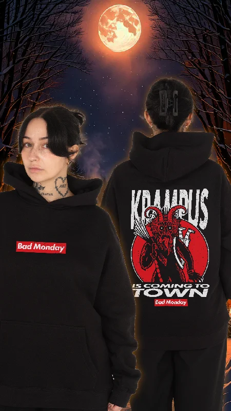 Krampus Town Hoodie Hoodie with High Neck Warm Protective