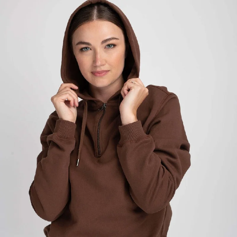 Mochara Half Zip Hoodie Hoodie with Mock Neck Collared Structured