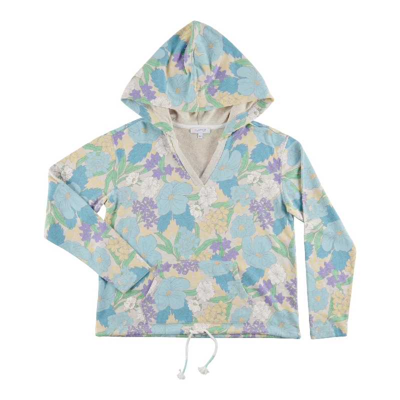 mySTYLE Women's Seaside French Terry Printed Hoodie Hoodie with Velcro Closure Adjustable Secure