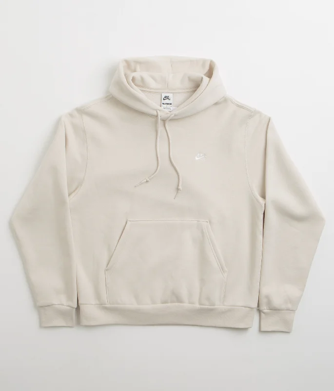 Nike SB Essential Small Logo Hoodie - Light Orewood Brown / White Hoodie with Magnetic Closure Innovative Modern